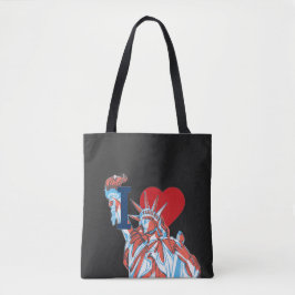 Ik hou van Amerika Standbeeld van de Vrijheid Vier Tote Bag