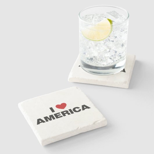 Ik hou van Amerika Stenen Onderzetter (Zijkant)
