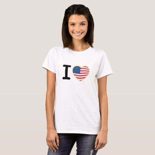 Ik hou van Amerika T-shirt (Voorkant volledig)