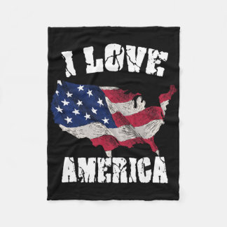Ik hou van Amerika Usa 4 juli cadeau  Fleece Deken