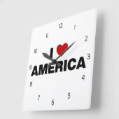 Ik hou van Amerika Vierkante Klok (Hoek)