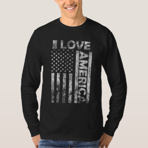 Ik hou van Amerika Vlag van de VS 4 juli Onafhank T-shirt
