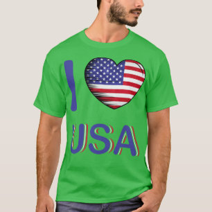 Ik hou van Amerika VS Vlag Mijn huis Mijn land 18 T-shirt