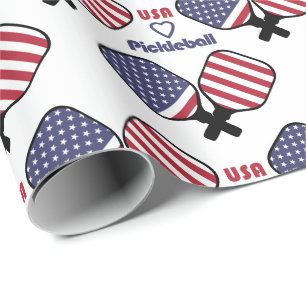 Ik hou van Amerikaans pickleball wrappapier Cadeaupapier