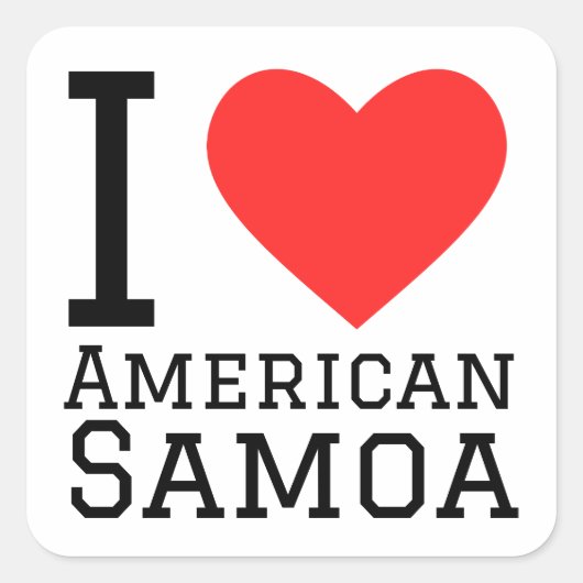 Ik hou van Amerikaans-Samoa Vierkante Sticker (Voorkant)
