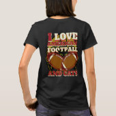 IK HOU VAN AMERIKAANS VOETBAL EN KATTEN T-SHIRT (Achterkant)