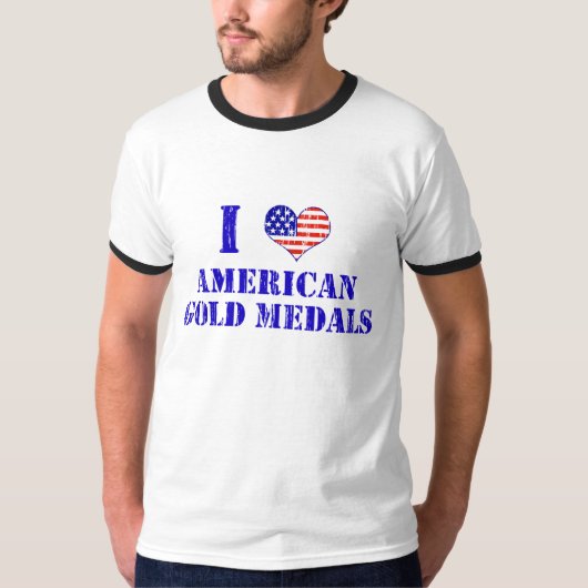 Ik hou van Amerikaanse goudmedailles T-shirt (Voorkant)
