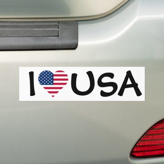 Ik hou van Amerikaanse vlag Bumpersticker (Op auto)