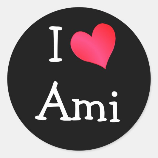 Ik hou van Ami Ronde Sticker (Voorkant)