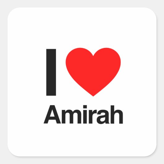 ik hou van amirah vierkante sticker (Voorkant)