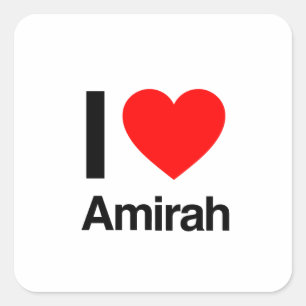 ik hou van amirah vierkante sticker