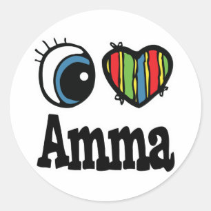 Ik hou van Amma Ronde Sticker