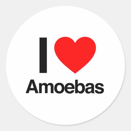 ik hou van amoebas ronde sticker (Voorkant)