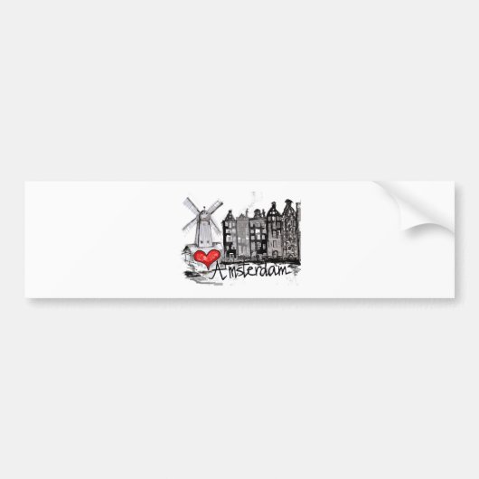 Ik hou van Amsterdam Bumpersticker (Voorkant)