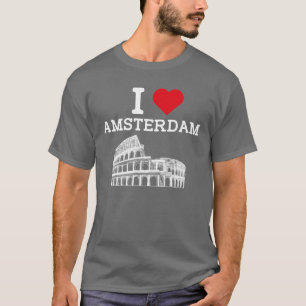 Ik hou van Amsterdam Colosseum Hart Vlag Nederland T-shirt