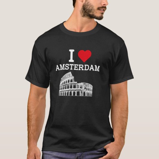 Ik hou van Amsterdam Grappig Colosseum Gag Joke Pr T-shirt (Voorkant)