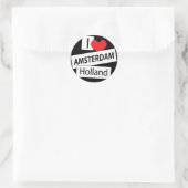 Ik hou van Amsterdam Holland Ronde Sticker (Tas)
