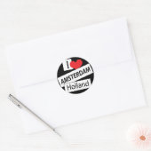 Ik hou van Amsterdam Holland Ronde Sticker (Envelop)