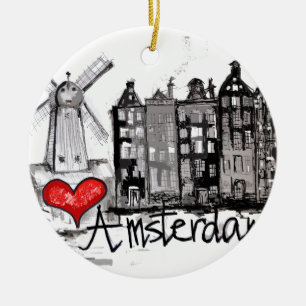 Ik hou van Amsterdam Keramisch Ornament