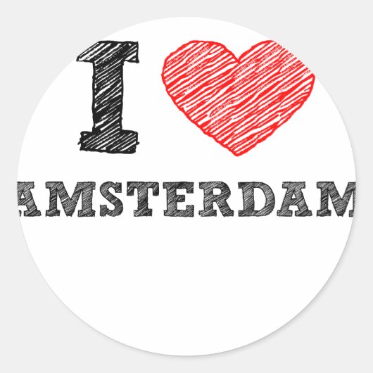 Ik hou van Amsterdam Ronde Sticker (Voorkant)