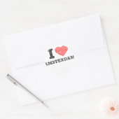 Ik hou van Amsterdam Ronde Sticker (Envelop)