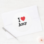 Ik hou van Amy hart T-Shirt Ronde Sticker (Envelop)