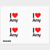 ik hou van amy rechthoekige sticker (Vel)