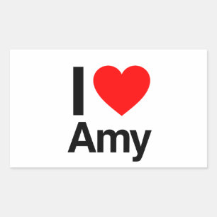 ik hou van amy rechthoekige sticker