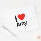 ik hou van amy rechthoekige sticker (Envelop)