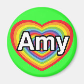 Ik hou van Amy, regenbooghart Magneet (Voorkant)