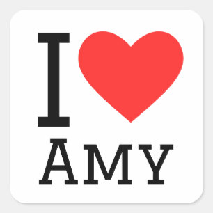 Ik hou van Amy Vierkante Sticker