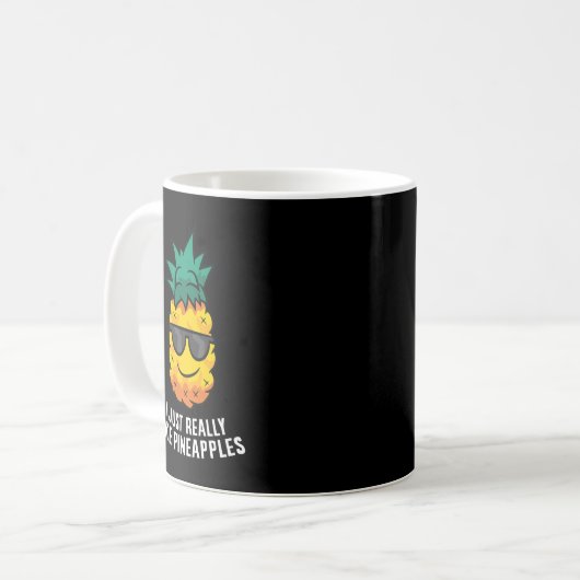 Ik hou van ananas-appelsap-appeltop koffiemok (Voorkant links)