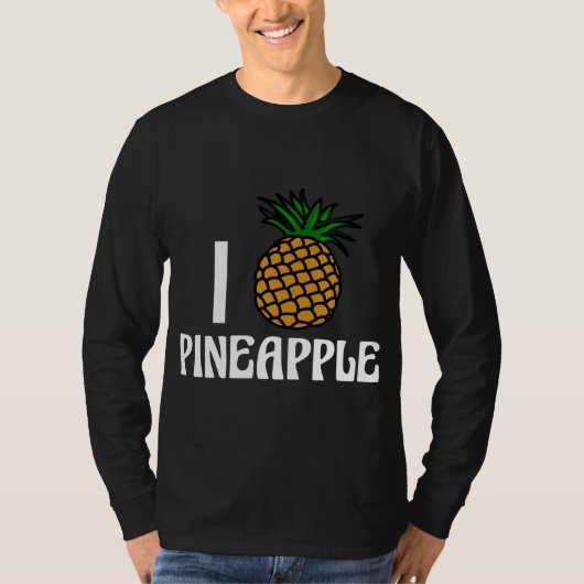 Ik hou van ananas Schattige fruit T-shirt (Voorkant)
