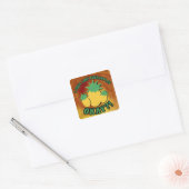 Ik hou van ananas... vierkante sticker (Envelop)