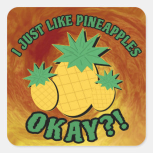 Ik hou van ananas... vierkante sticker