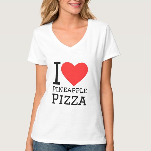 Ik hou van ananaspizza t-shirt (Voorkant)