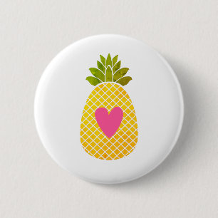 Ik hou van ananassen ronde button 5,7 cm