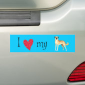 Ik hou van Anatolian Shepherd Bumpersticker (Op auto)
