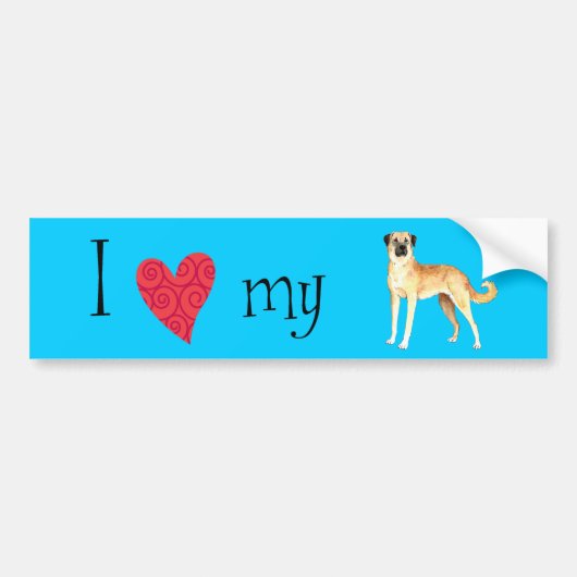 Ik hou van Anatolian Shepherd Bumpersticker (Voorkant)