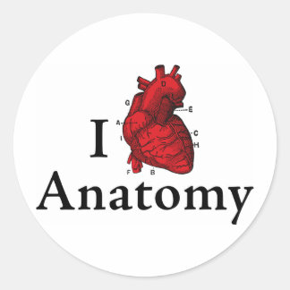 Ik hou van anatomie ronde sticker