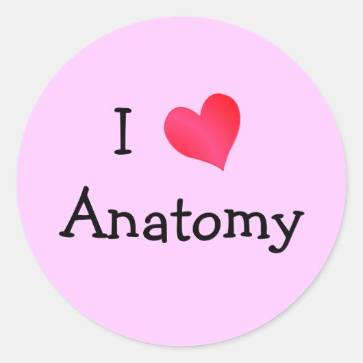 Ik hou van anatomie ronde sticker (Voorkant)