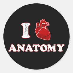 ik hou van anatomie ronde sticker