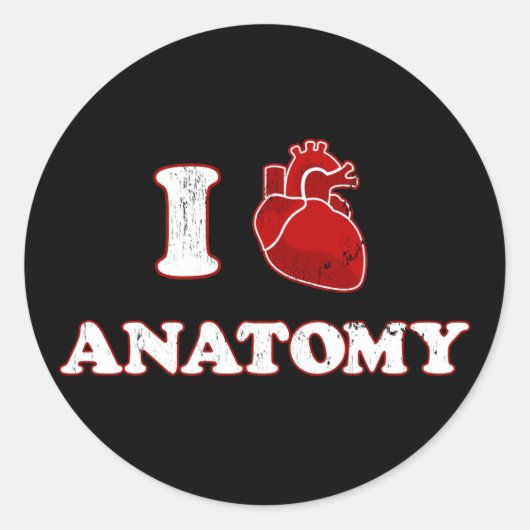 ik hou van anatomie ronde sticker (Voorkant)