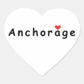 Ik hou van Anchorage Hart Sticker (Voorkant)