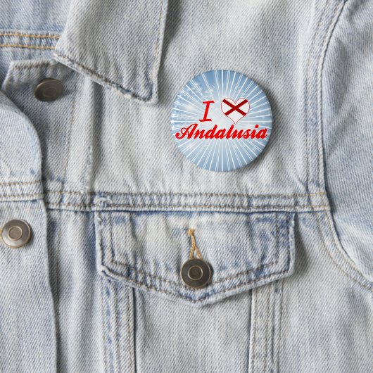 Ik hou van Andalusië, Alabama Ronde Button 5,7 Cm (In situ)