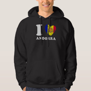 Ik hou van Andorra Hart Vlag Andorra Hoodie