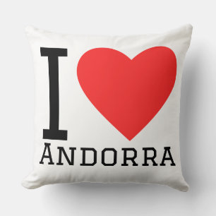 Ik hou van Andorra vierkante sticker Kussen