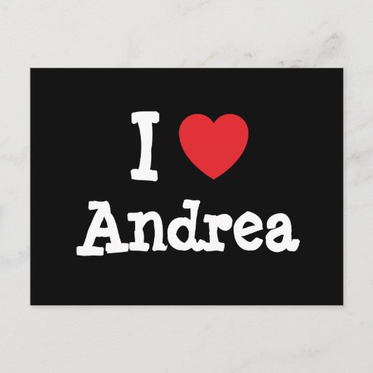 Ik hou van Andrea hart T-Shirt Briefkaart (Voorkant)