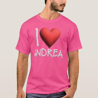 Ik hou van Andrea Naam Gepersonaliseerde Meisje Vr T-shirt