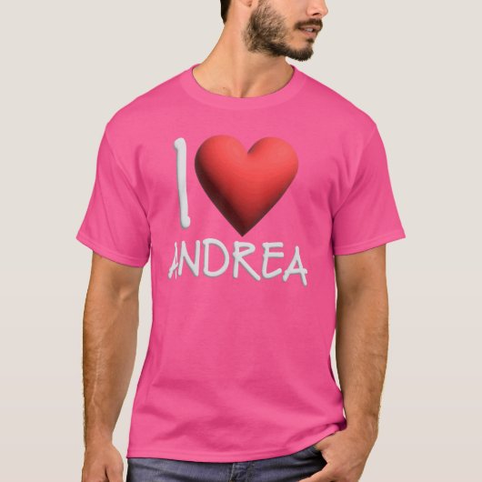 Ik hou van Andrea Naam Gepersonaliseerde Meisje Vr T-shirt (Voorkant)